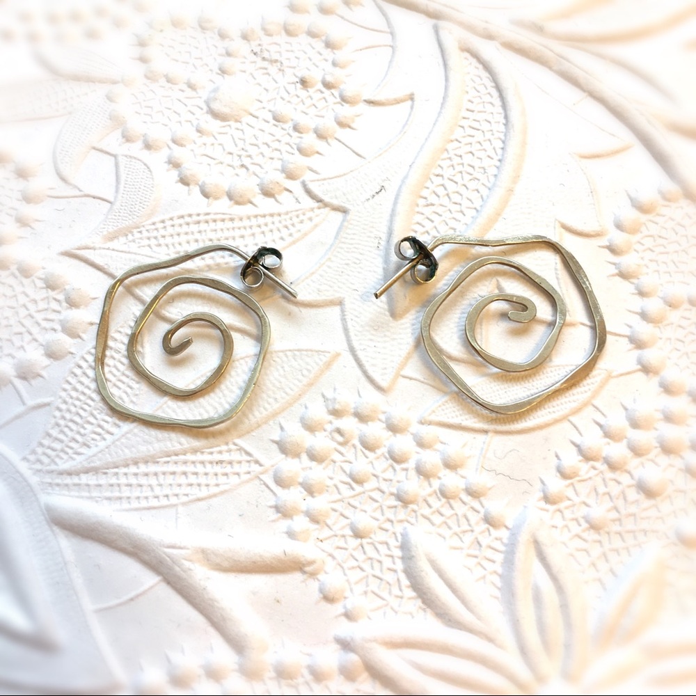 Fun Silver Spiral Earrings